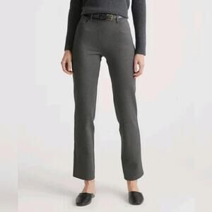 Quince Ultra Stretch Mid Rise Ponte Straight Leg Pants Gray Small